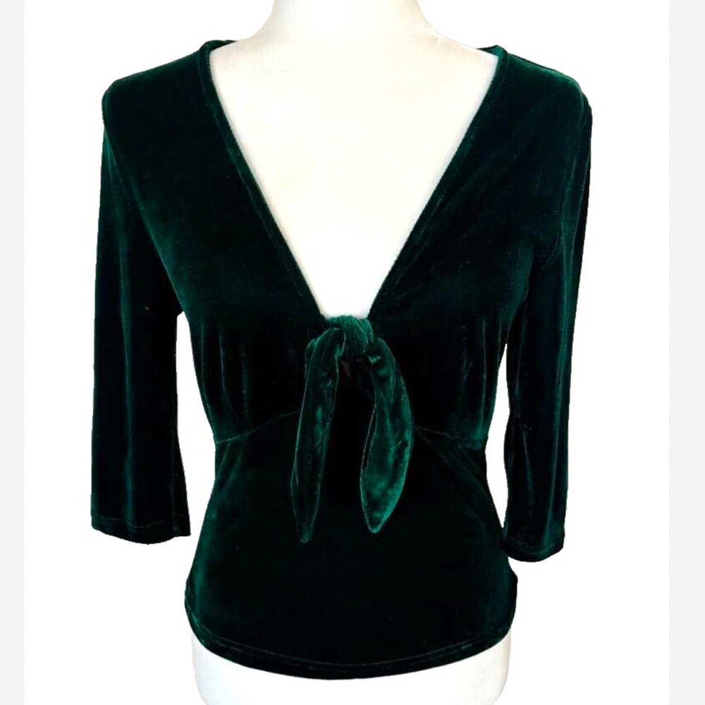 Excellent condition Collectif Green velvet top